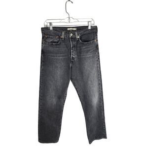 Levis Wedgie Straight womens 30 button fly black/gray classic premium denim